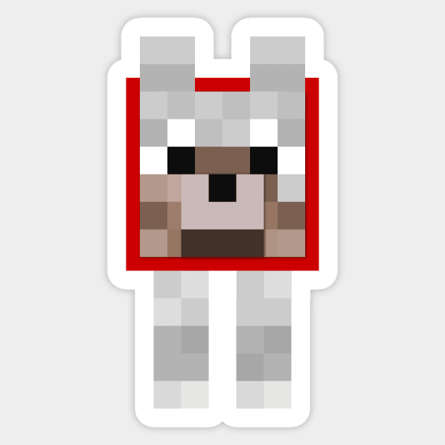 Minecraft Wolf with Red Collar Sticker by hannahjgb